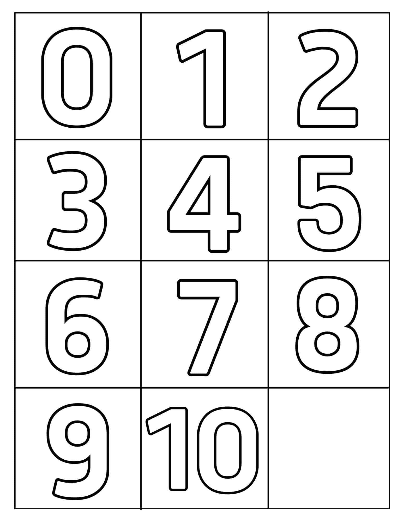 0-10 Printable Numbers (Free Templates In All Sizes) within Numbers 1 To 10 Printable