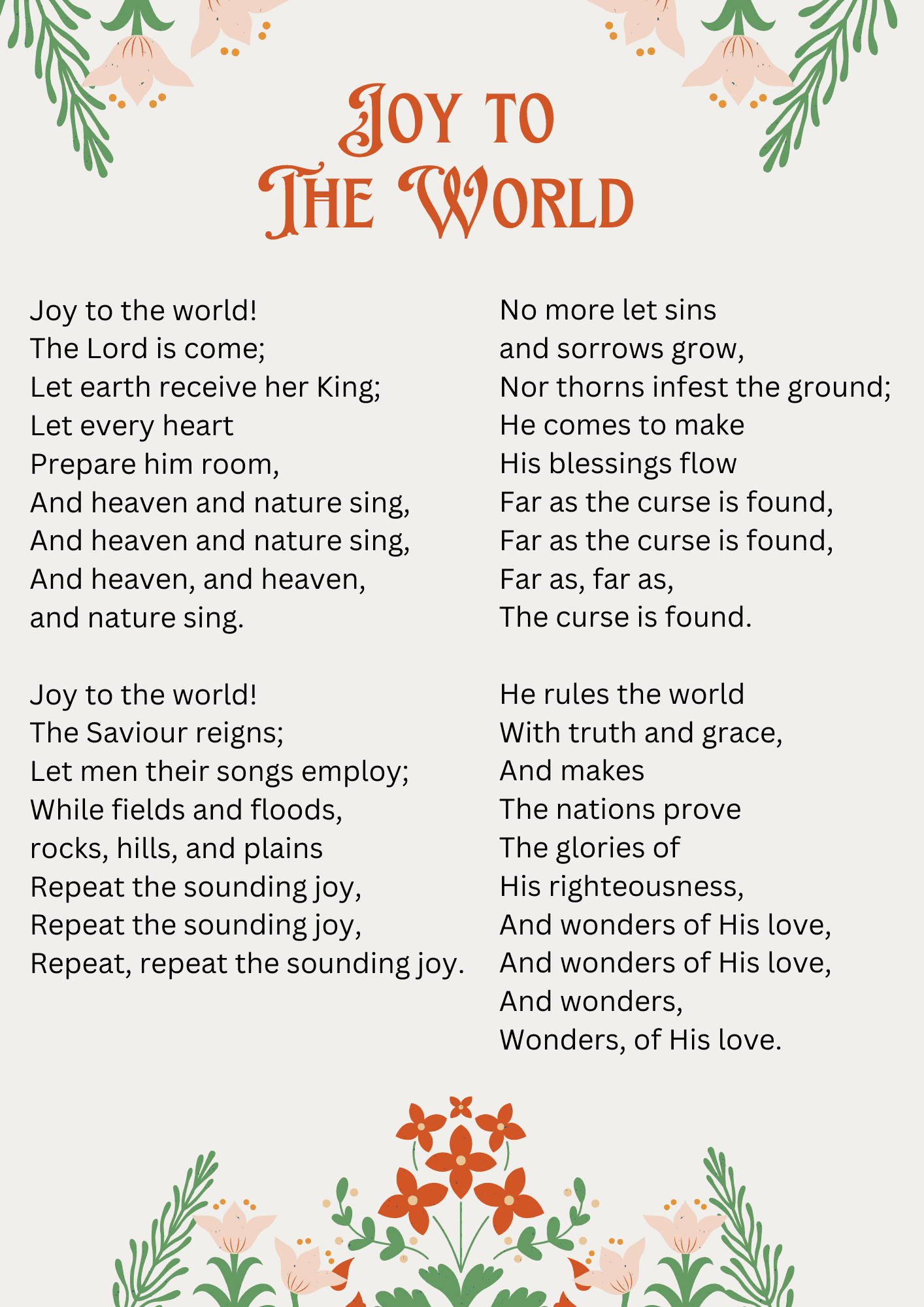 10 Fun Free Christmas Carol Printables For Kids In 2025 regarding Printable Lyrics For Joy to the World