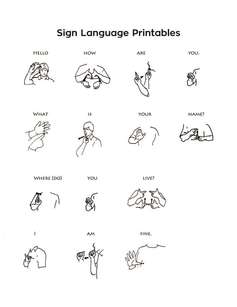 100 Basic Sign Language Words Printable - Printable Party Favors throughout Common Sign Language Signs Printable