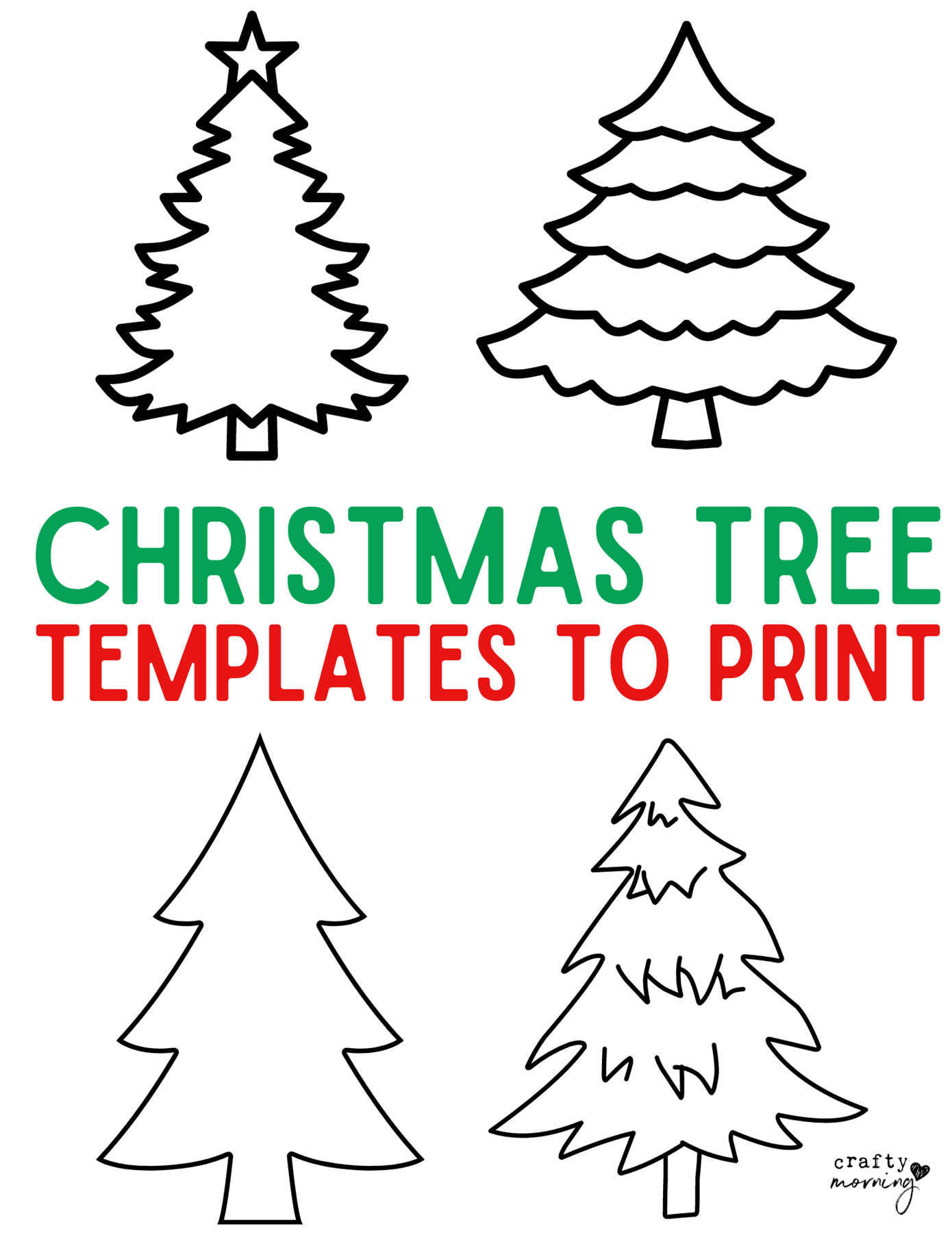 11 Free Christmas Tree Templates - Crafty Morning for Full Page Printable Christmas Tree Template