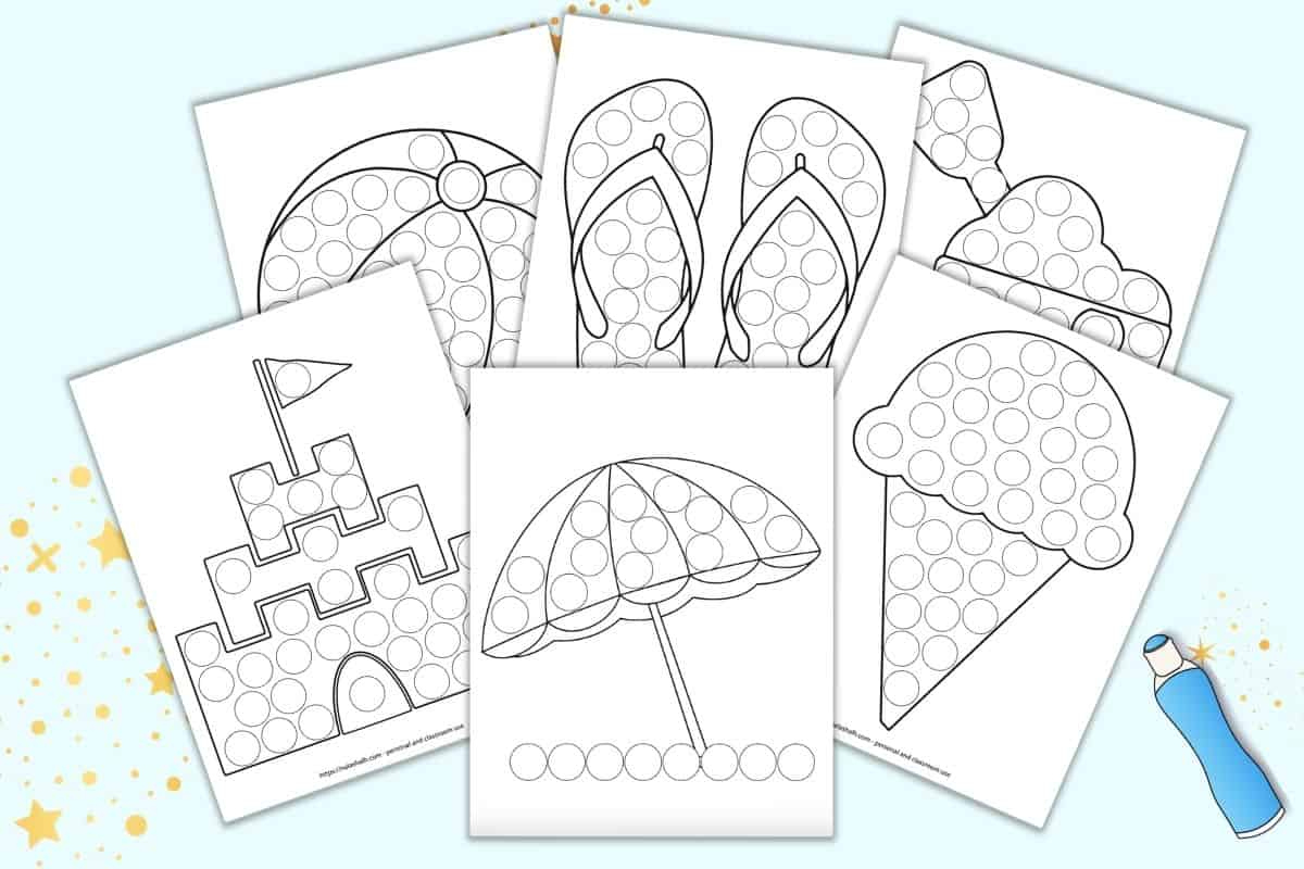 11+ Free Printable Summer Dot Marker Coloring Pages - The Artisan Life throughout Summer Do a Dot Printables