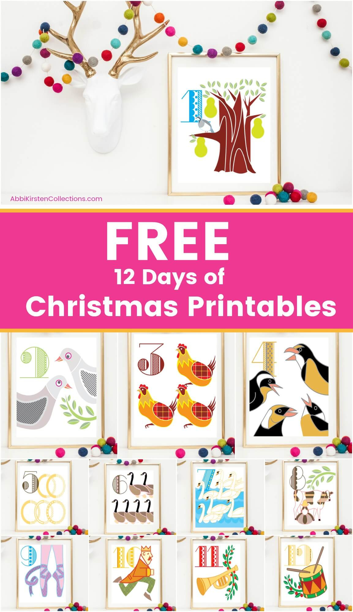 12 Days Of Christmas Printables: Free Christmas Printable Wall Art inside Printable 12 Days Of Christmas Images Free Download