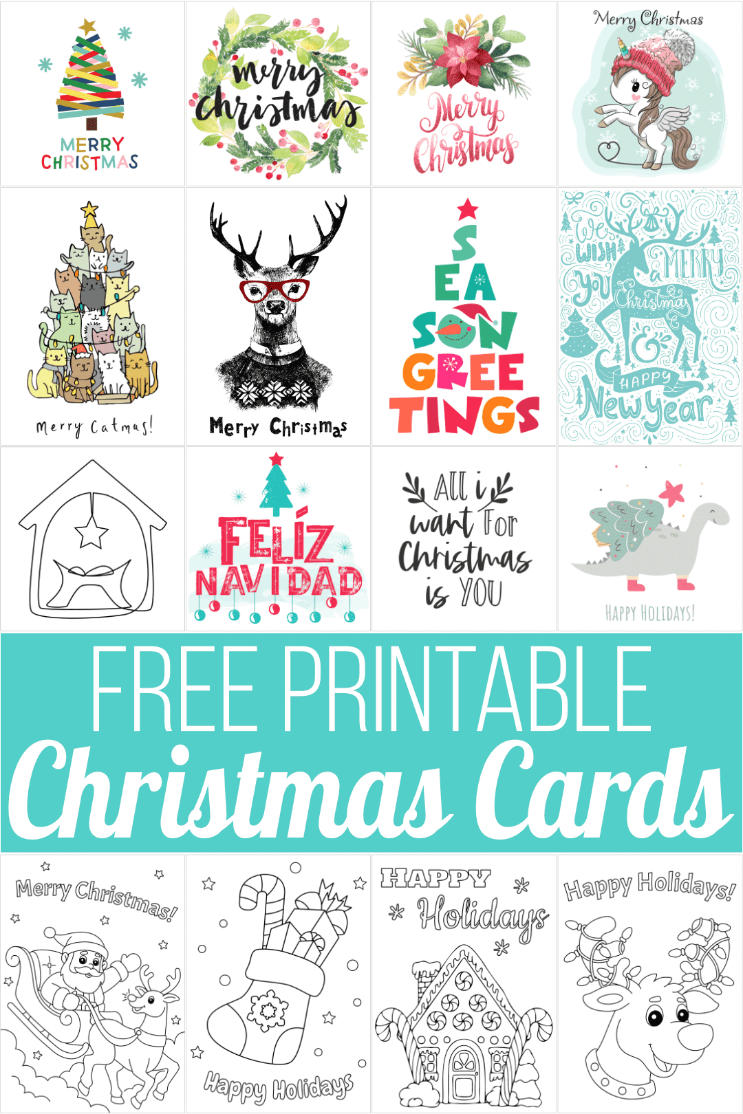20 Gorgeous Free Printable Xmas Cards with Free Christmas Card Printable Templates