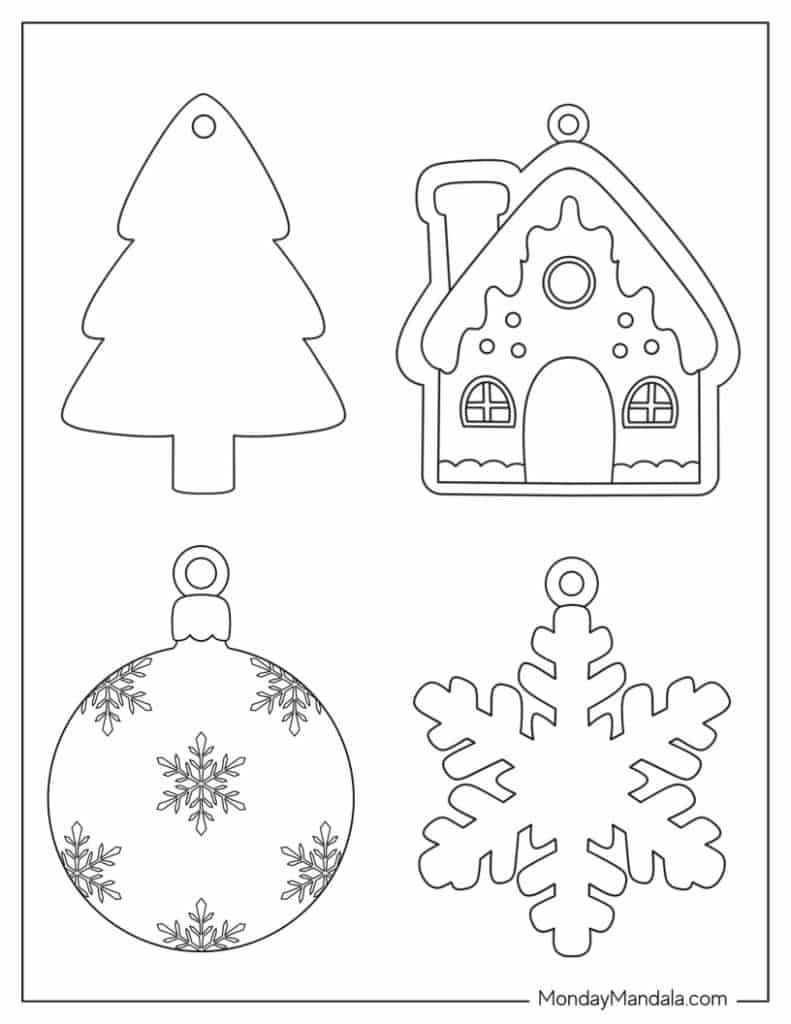 200 Printable Christmas Ornaments (Free Templates) inside Free Printable Templates Christmas Ornaments