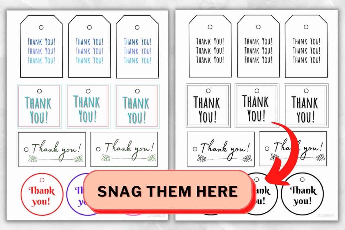 22 Free Printable Thank You Gift Tags (For Gifts & Cards) ⋆ Love intended for Free Printables Thank You Tags