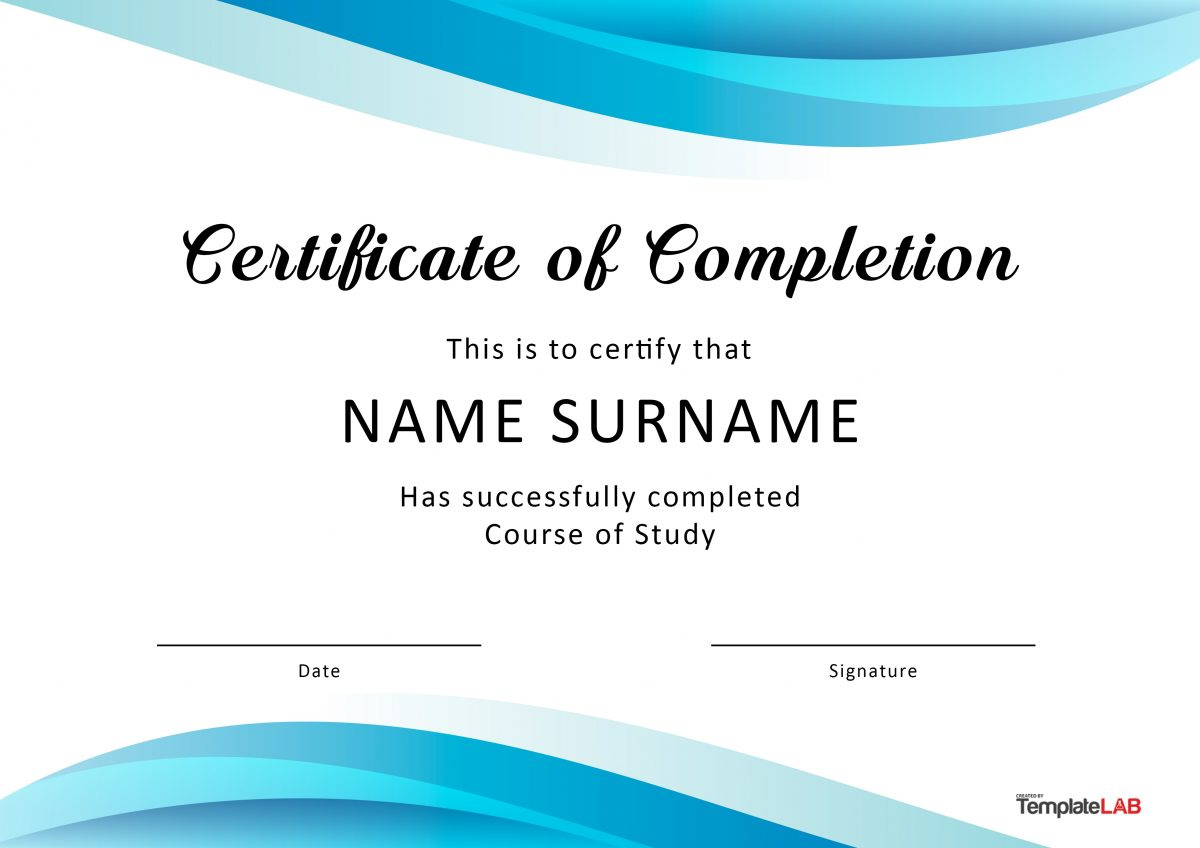 23 Free Certificate Of Completion Templates [Word, Powerpoint] inside Free Printable Certificate of Completion