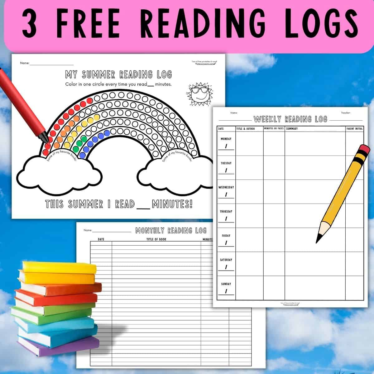 3 Free Printable Reading Log Templates - Weekly, Monthly, & Summer with Reading Log For Kids Printable