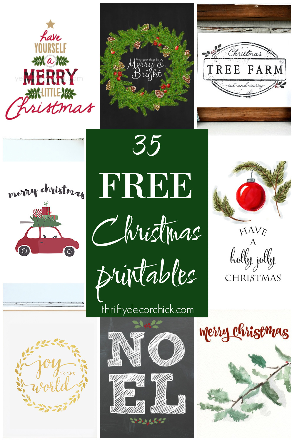 35 Free Christmas Printables To Deck Your Halls | Thrifty Decor in Free Printable Pictures For Christmas