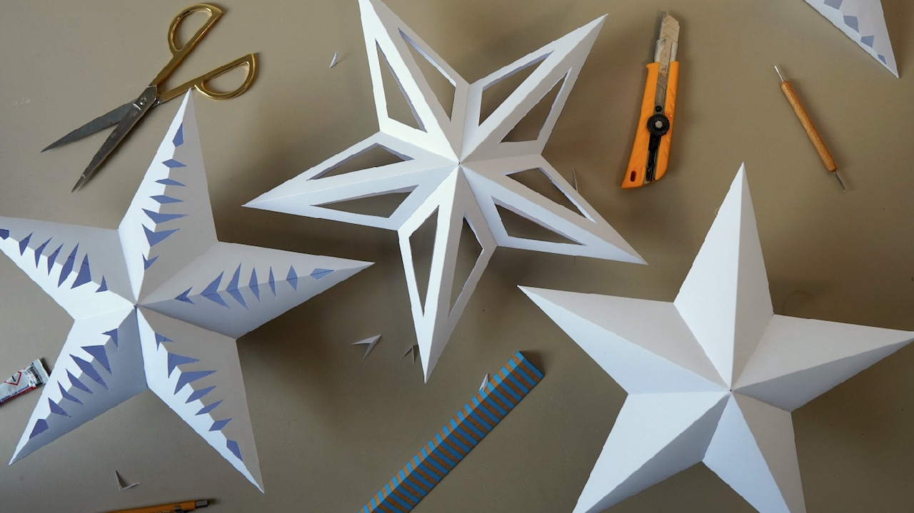 3D Paper Star Template - Assemblishop intended for Printable 3D Paper Star Template
