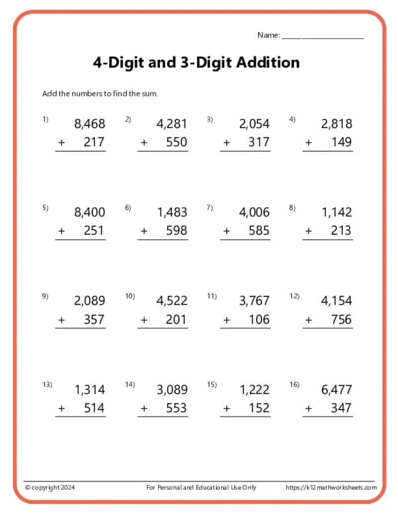 3Rd Grade Addition Worksheets within Printable Math Worksheets For 3Rd Graders