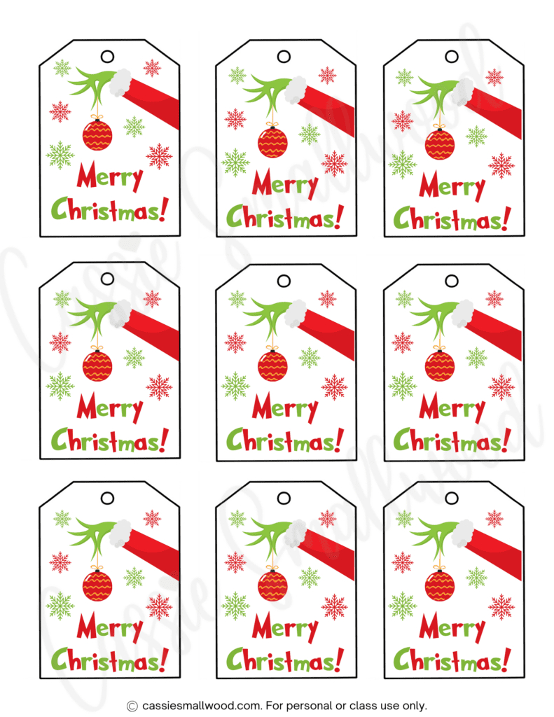 400+ Cutest Printable Christmas Tags (Free Pdf) - Cassie Smallwood for Christmas Printable Gift Tags Free