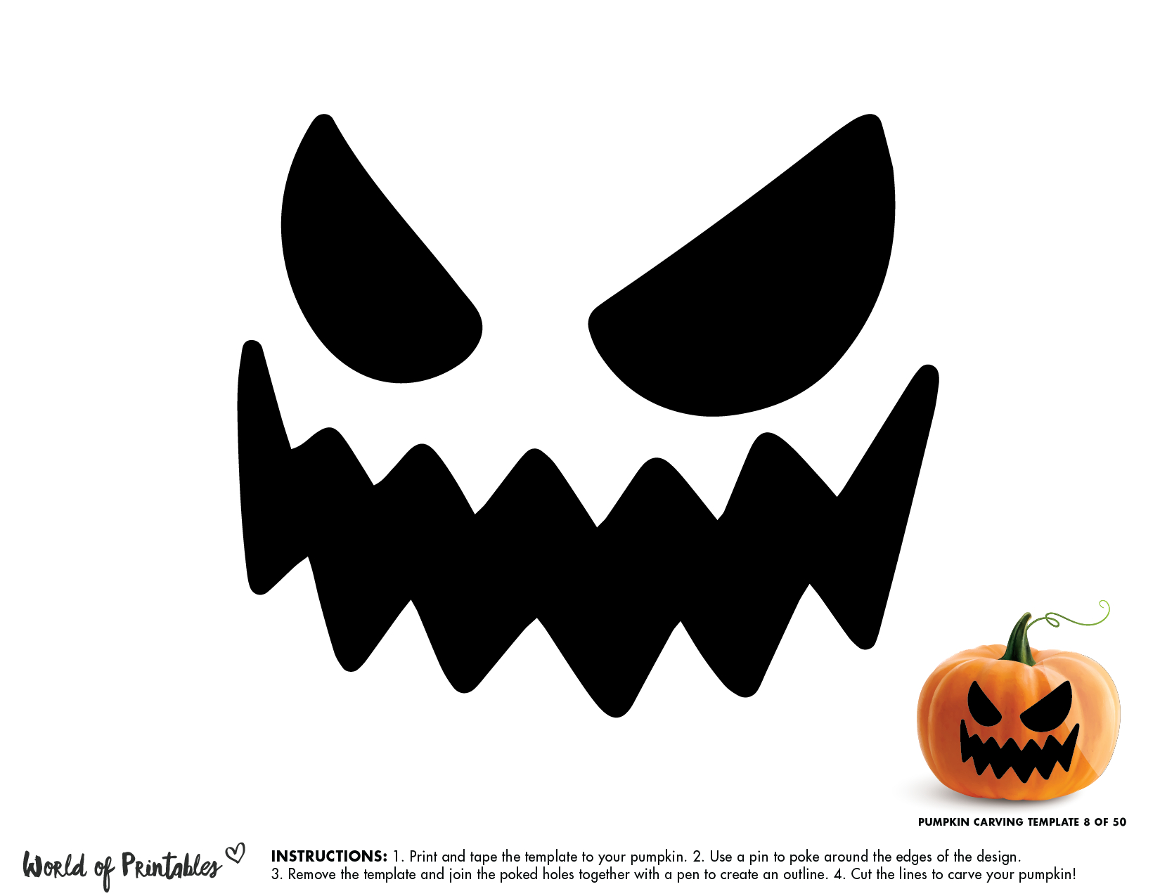 50 Easy Pumpkin Carving Stencils + The Ultimate Guide To Pumpkin intended for Jack O Lantern Stencil Printable