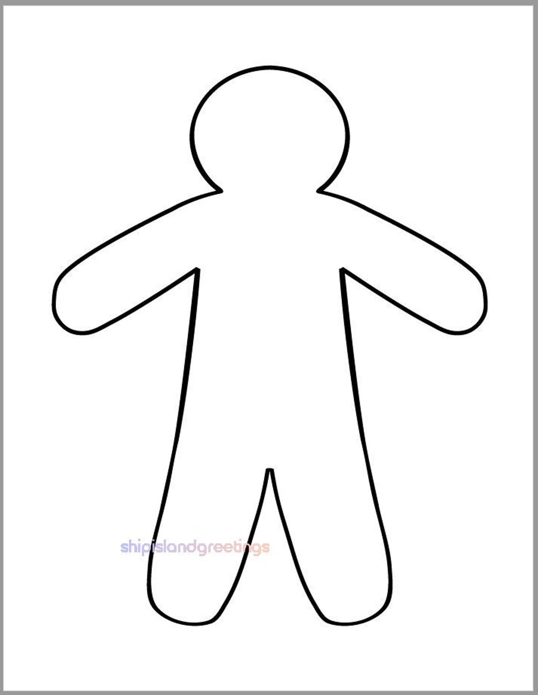 9 Inch Gingerbread Man Template-Printable Gingerbread Man within Printable Outline Of Gingerbread Man