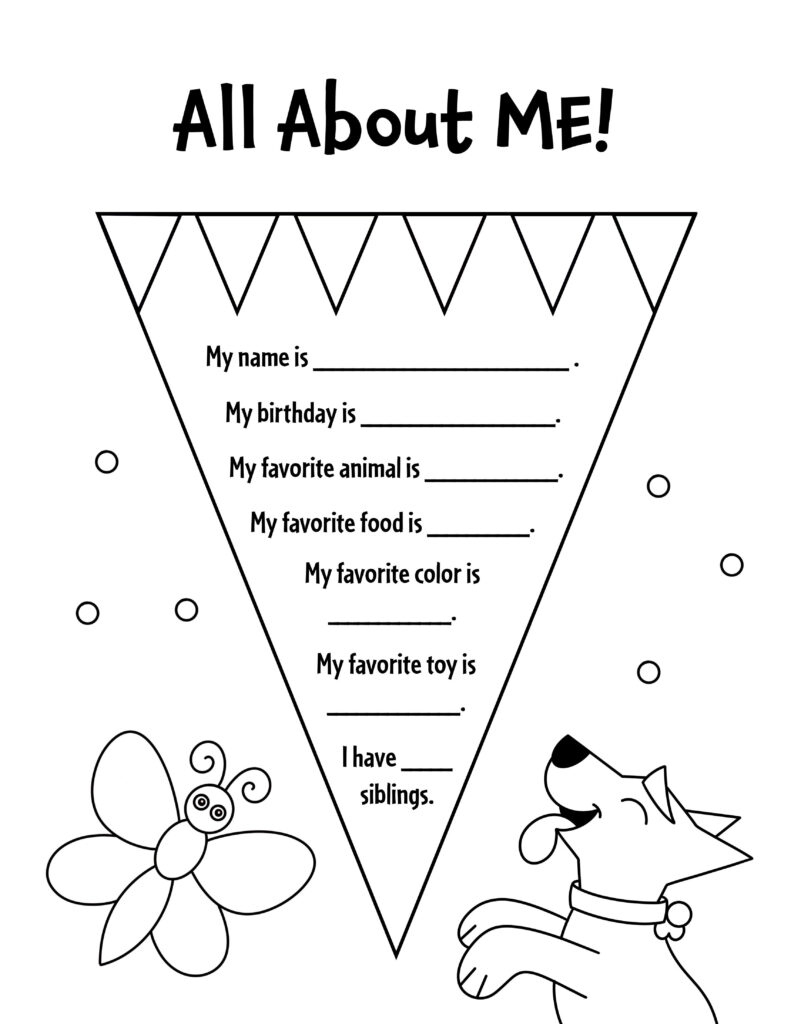 All About Me Free Printable Preschool Activities ⋆ The Hollydog Blog inside All About Me Printable Preschool