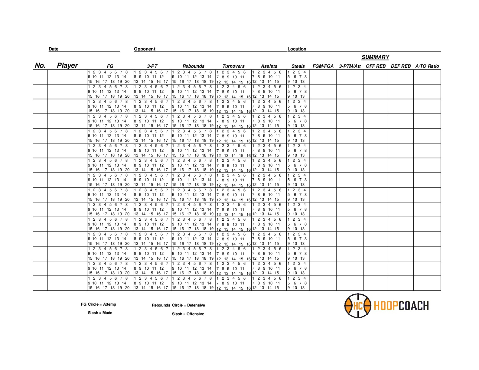 Blank Basketball Stat Sheets - Hoop Coach in Printable Template Basketball Stat Sheet
