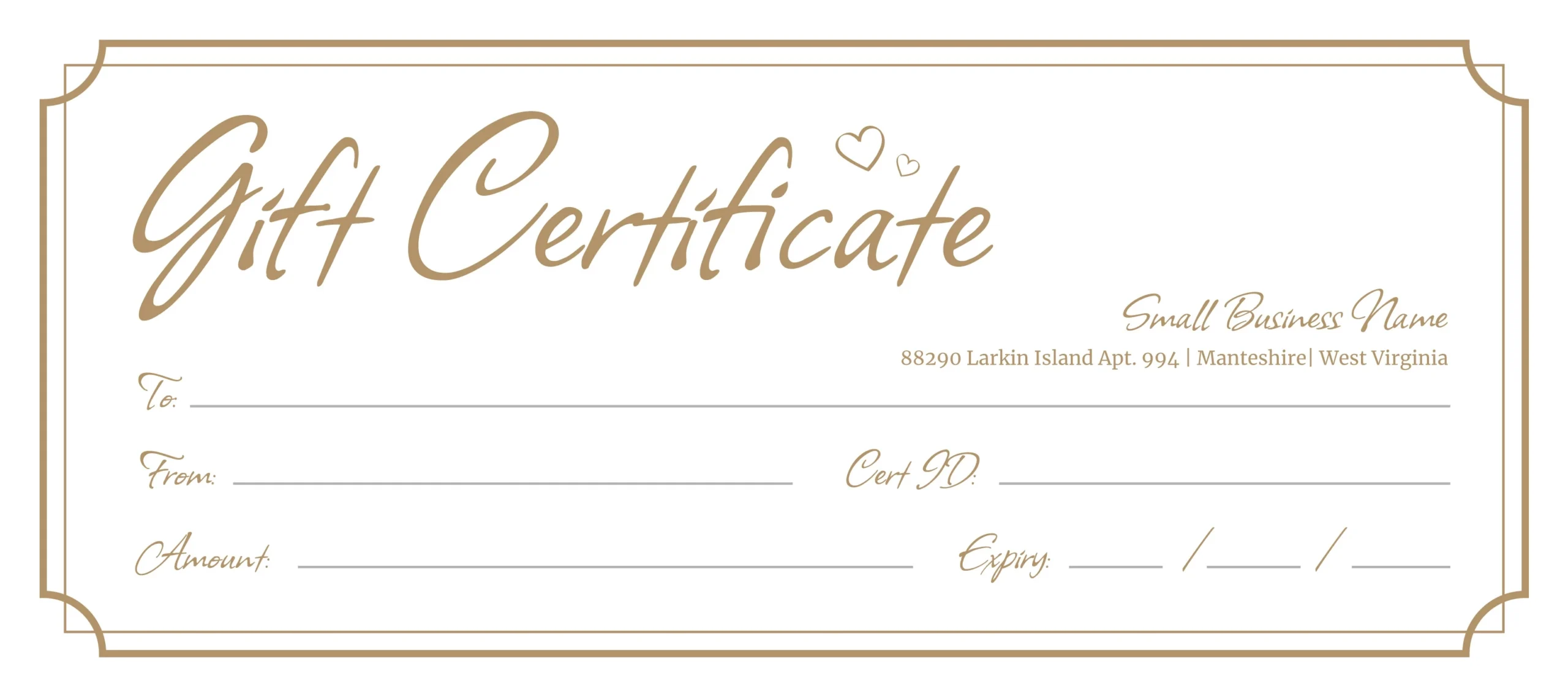 Blank Gift Certificate Free Google Docs Template - Gdoc.io with regard to Free Printable Gift Certificates Templates