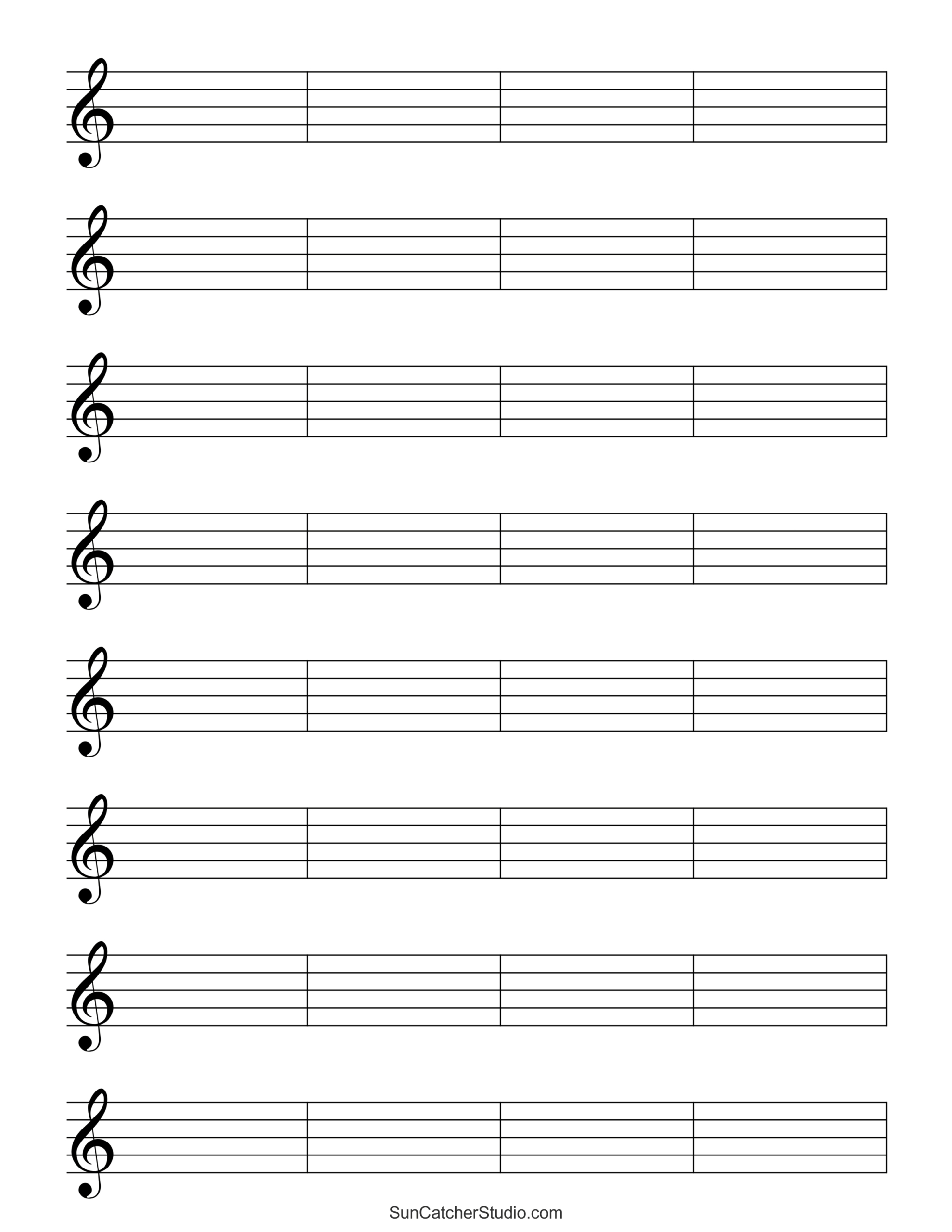 Blank Sheet Music (Free Printable Staff Paper) – Diy Projects with Free Blank Printable Sheet Music