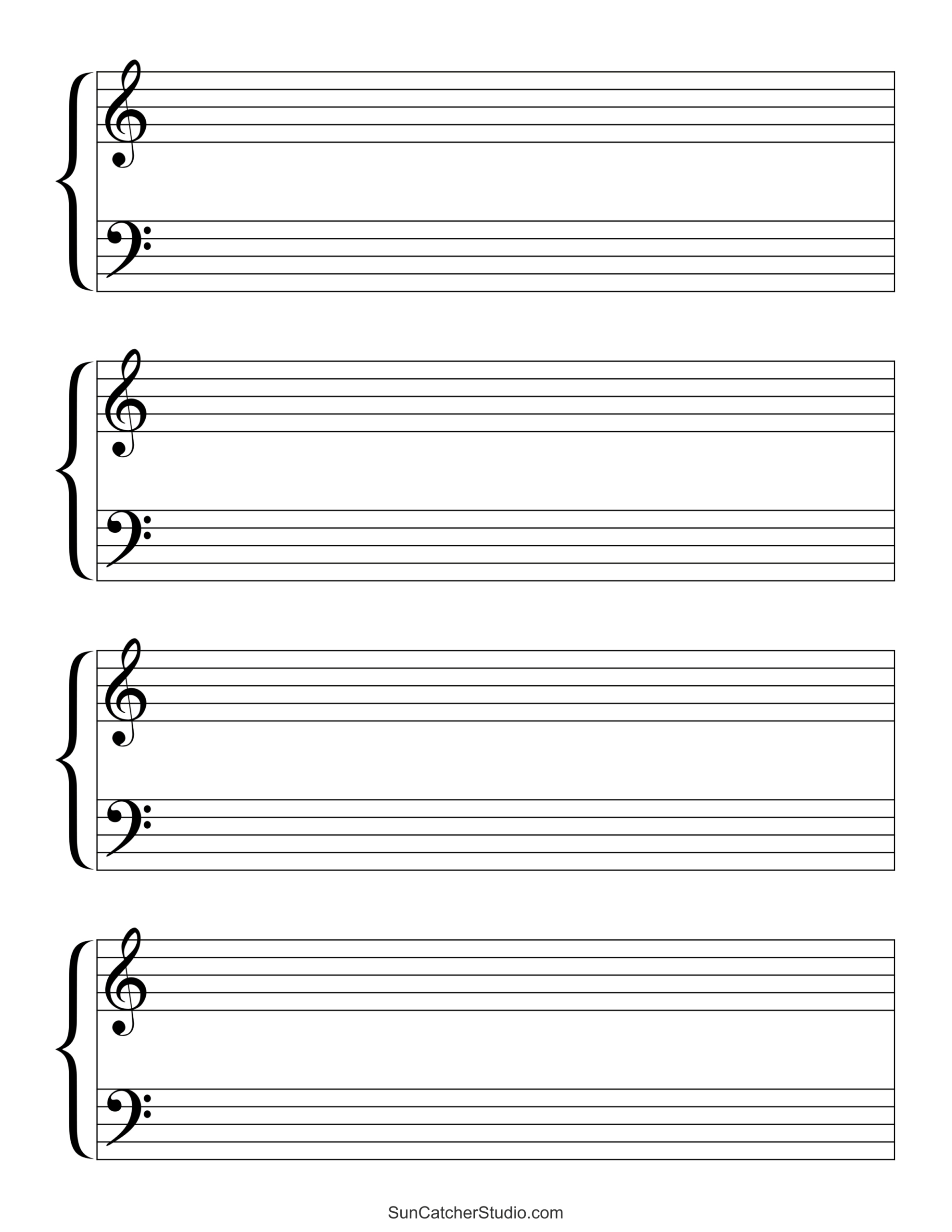 Blank Sheet Music (Free Printable Staff Paper) – Free Printables with regard to Free Blank Printable Sheet Music