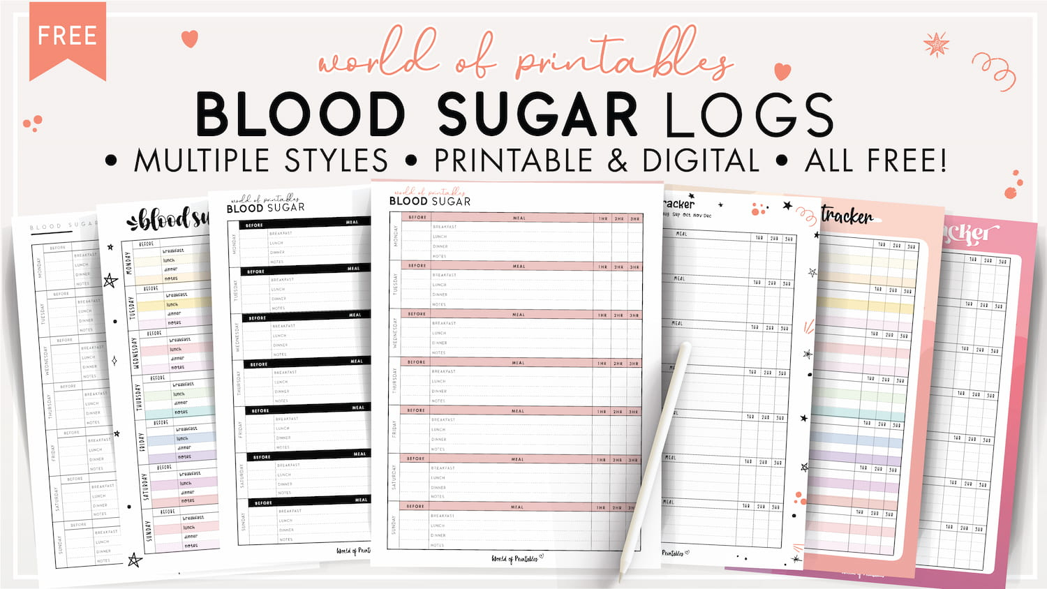 Blood Sugar Logs - World Of Printables with Free Printable Blood Glucose And Food Log Printable