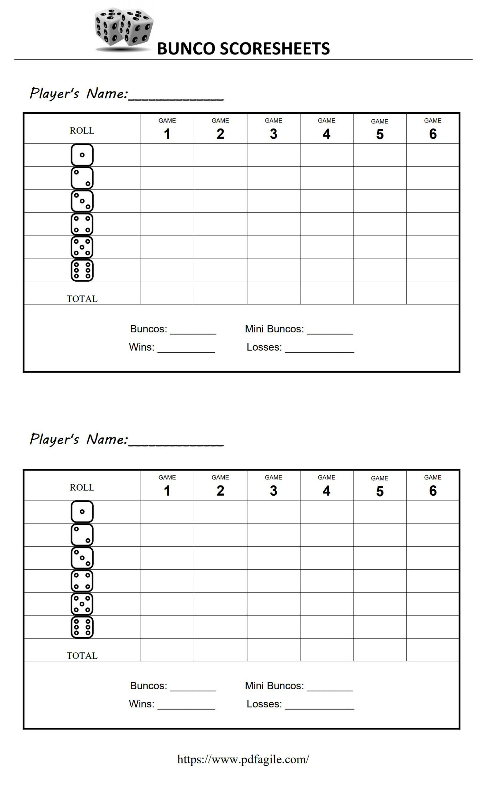 Bunco Scoresheet Template | Pdf Agile within Printable Free Bunco Score Sheets
