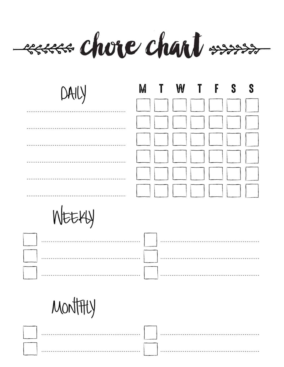 Chore Chart To Build Self-Esteem {Free Printable}| Skip To My Lou within Free Printable Blank Chore Chart