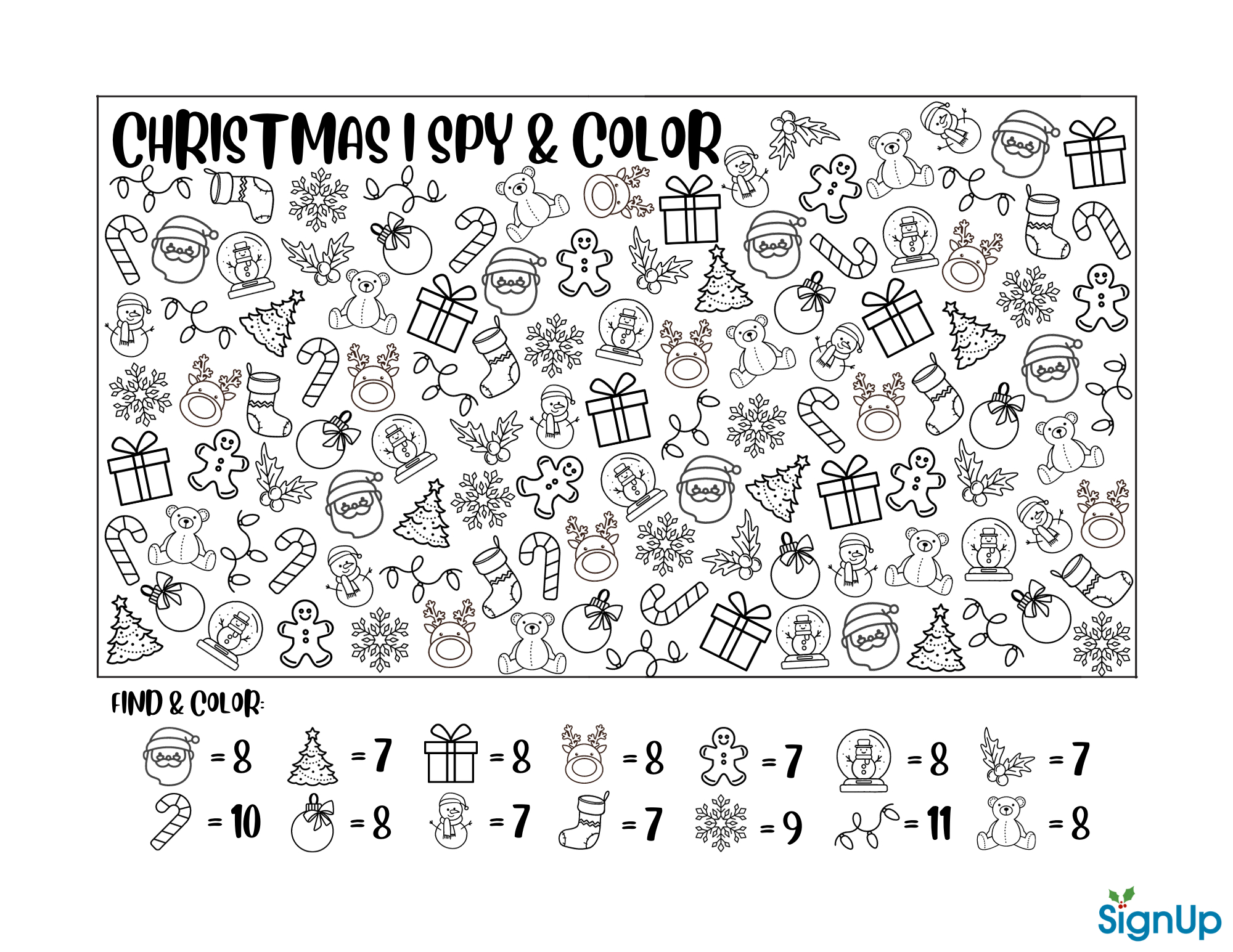 Christmas Activity Sheets & Coloring Pages | Signup with Free Printable Christmas Activity Sheets