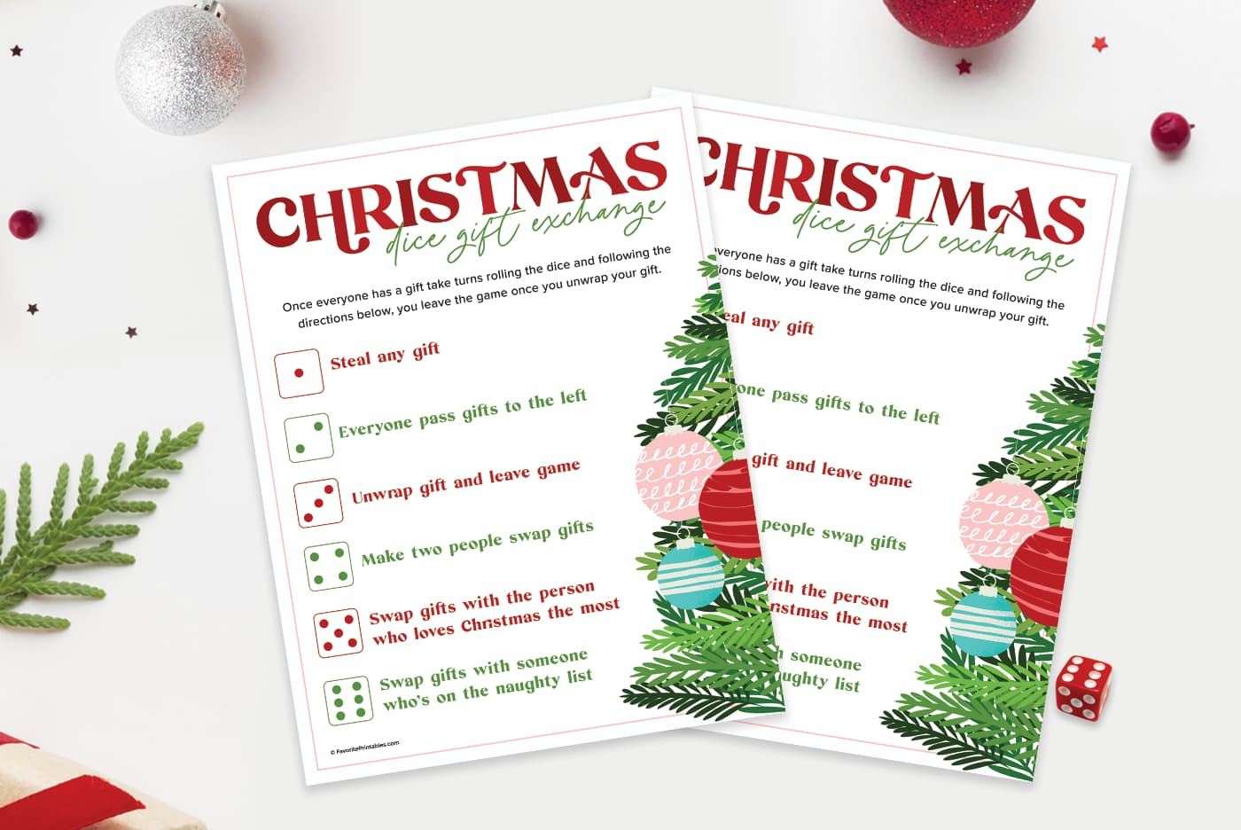 Christmas Dice Game, Free Printable For Gift Exchange! - Favorite in Free Printable Christmas Gift Exchange Games