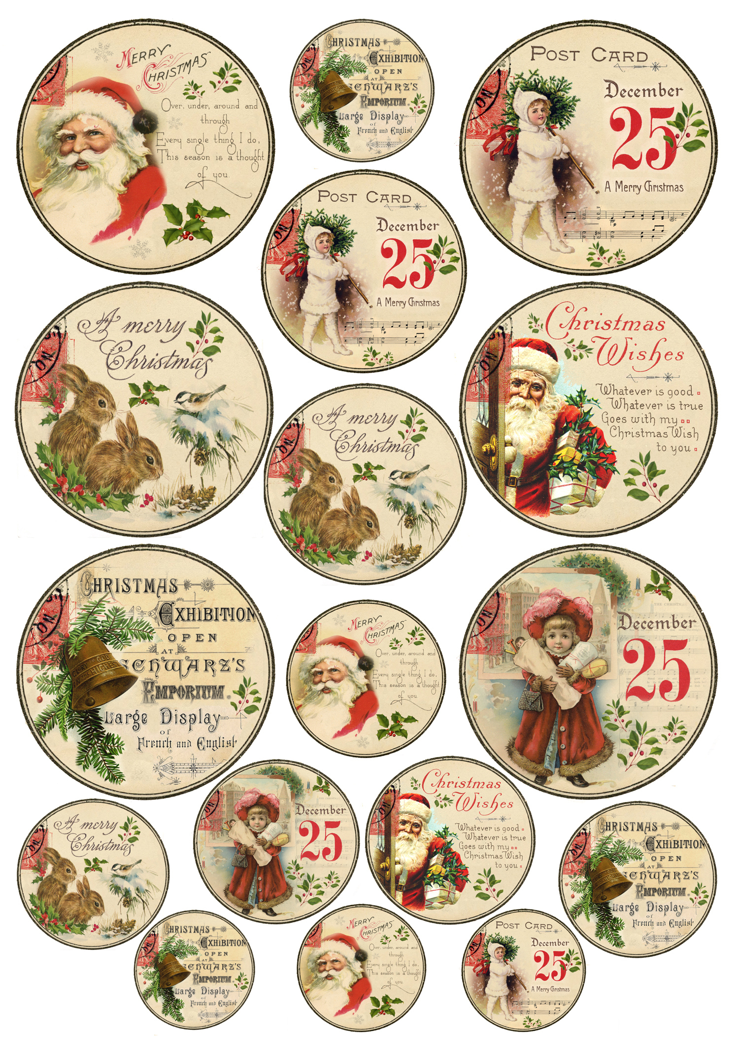 Christmas Gift Tags Printable! in Free Vintage Christmas Tag Printables