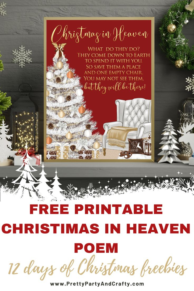 Christmas In Heaven Poem in My First Christmas In Heaven Poem Free Printable