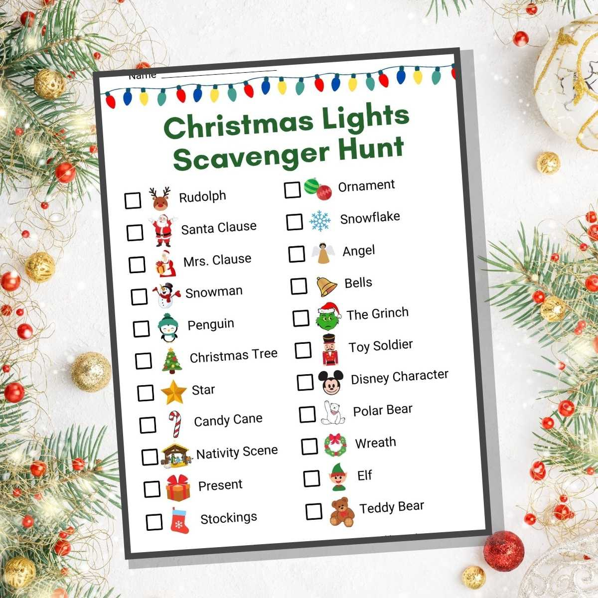 Christmas Lights Scavenger Hunt With Pictures - Literacy Learn regarding Printable Christmas Light Scavenger Hunt