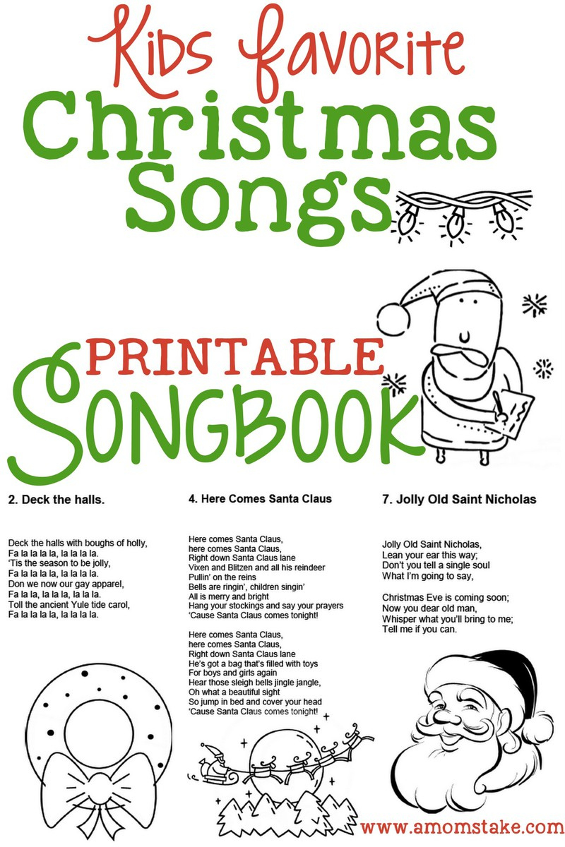 Christmas Songs For Kids – Free Printable Songbook! – A Mom'S Take in Free Printable Words To Christmas Songs