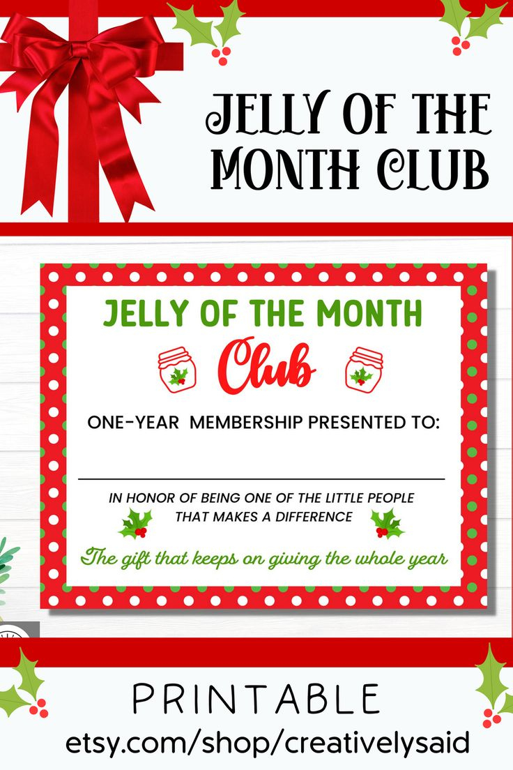 Christmas Vacation Jelly Of The Month Club Certificate | Printable within Jelly of the Month Club Certificate Free Printable