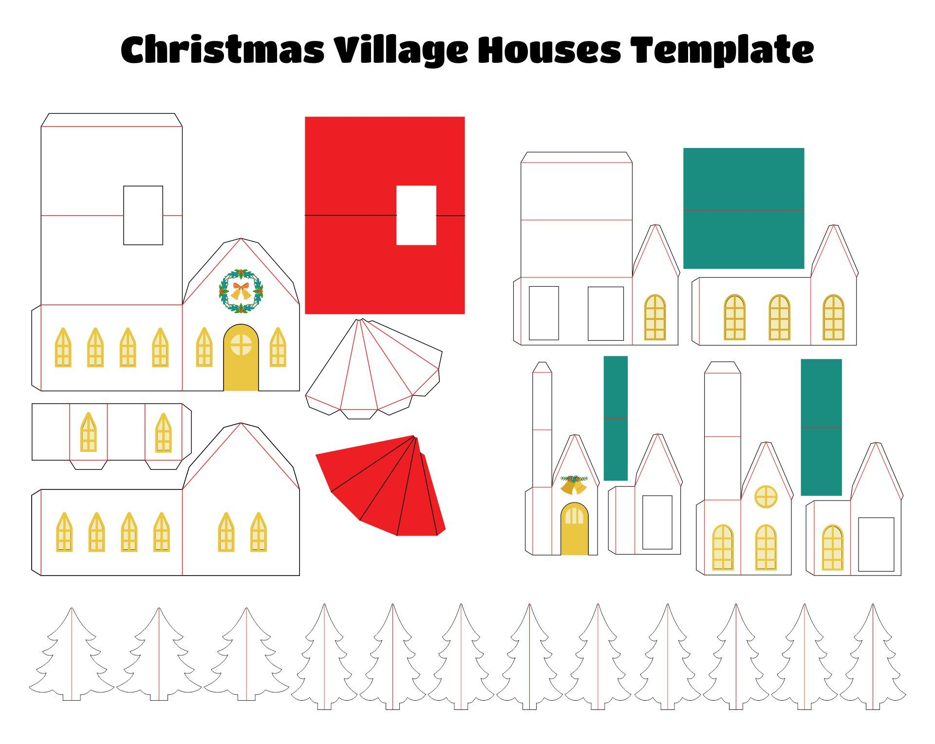Christmas Village Houses - 11 Free Pdf Printables | Printablee intended for Printable Diy Christmas Village Houses Template