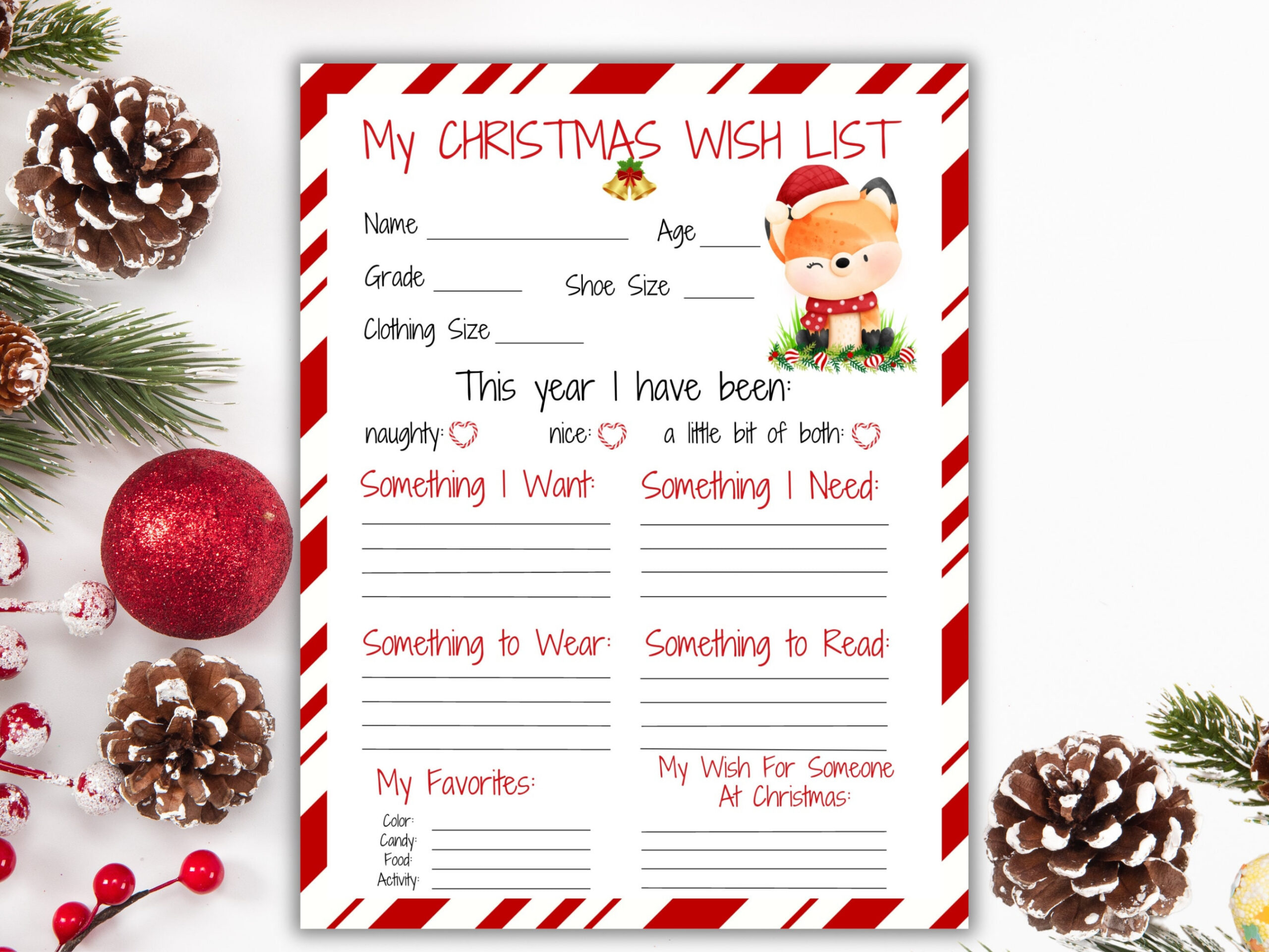 Christmas Wish List Printable, Letter To Santa Printable, Holiday regarding Printable My Christmas Wish List