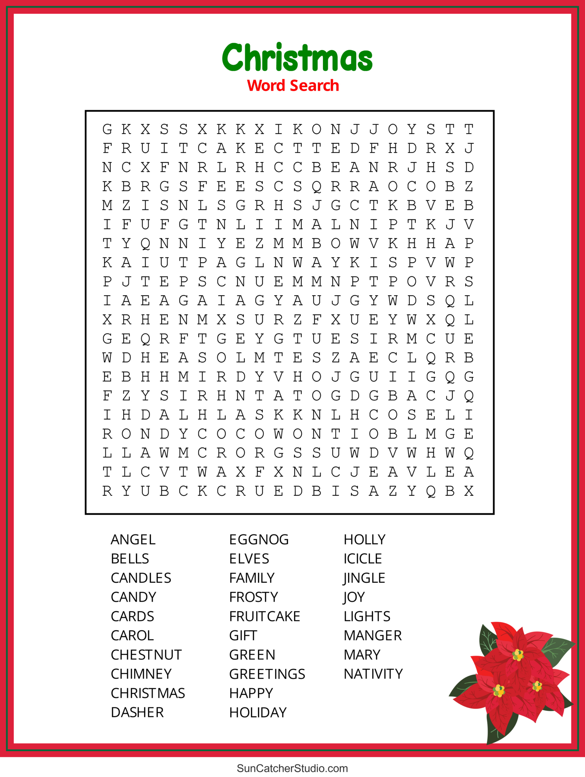 Christmas Word Search (Free Printable Pdf Puzzles) – Free with Printable Hard Christmas Word Search
