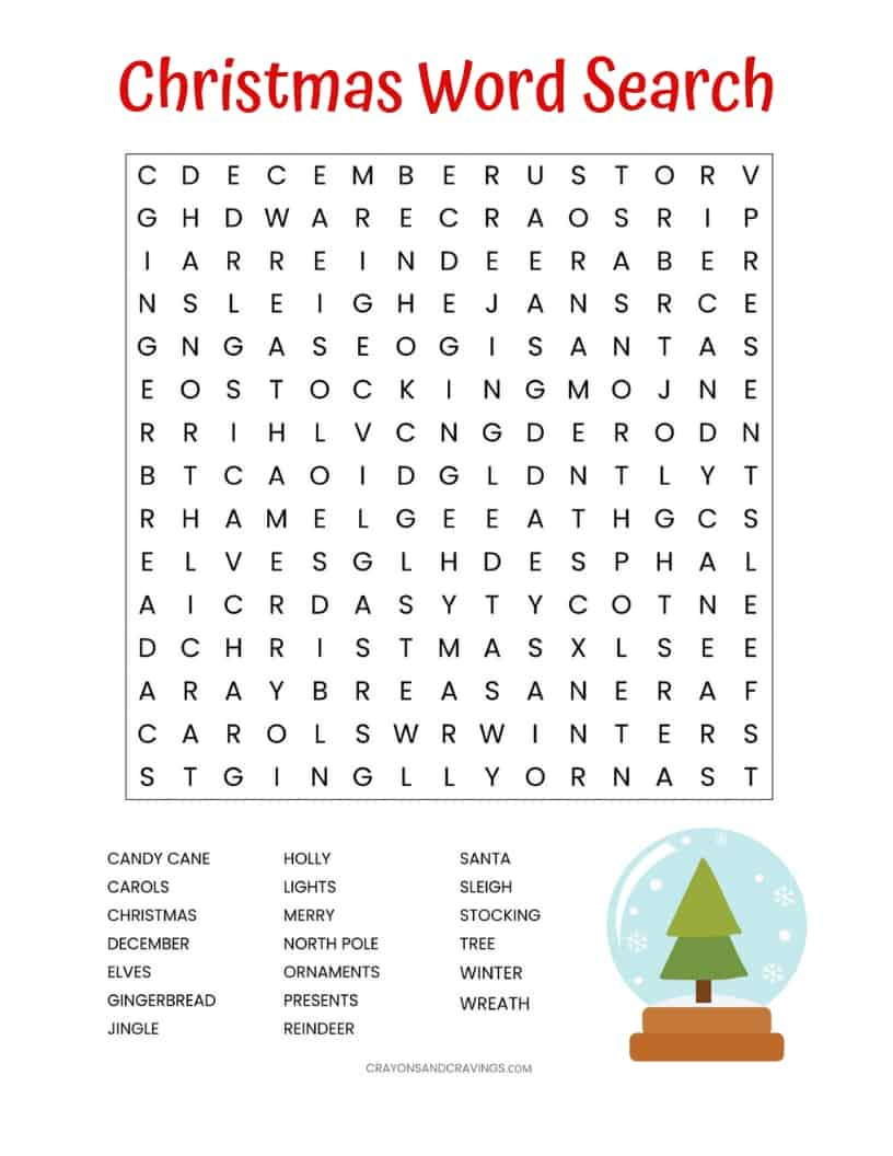 Christmas Word Search Printable (For Kids Or Adults) within December Word Search Free Printable