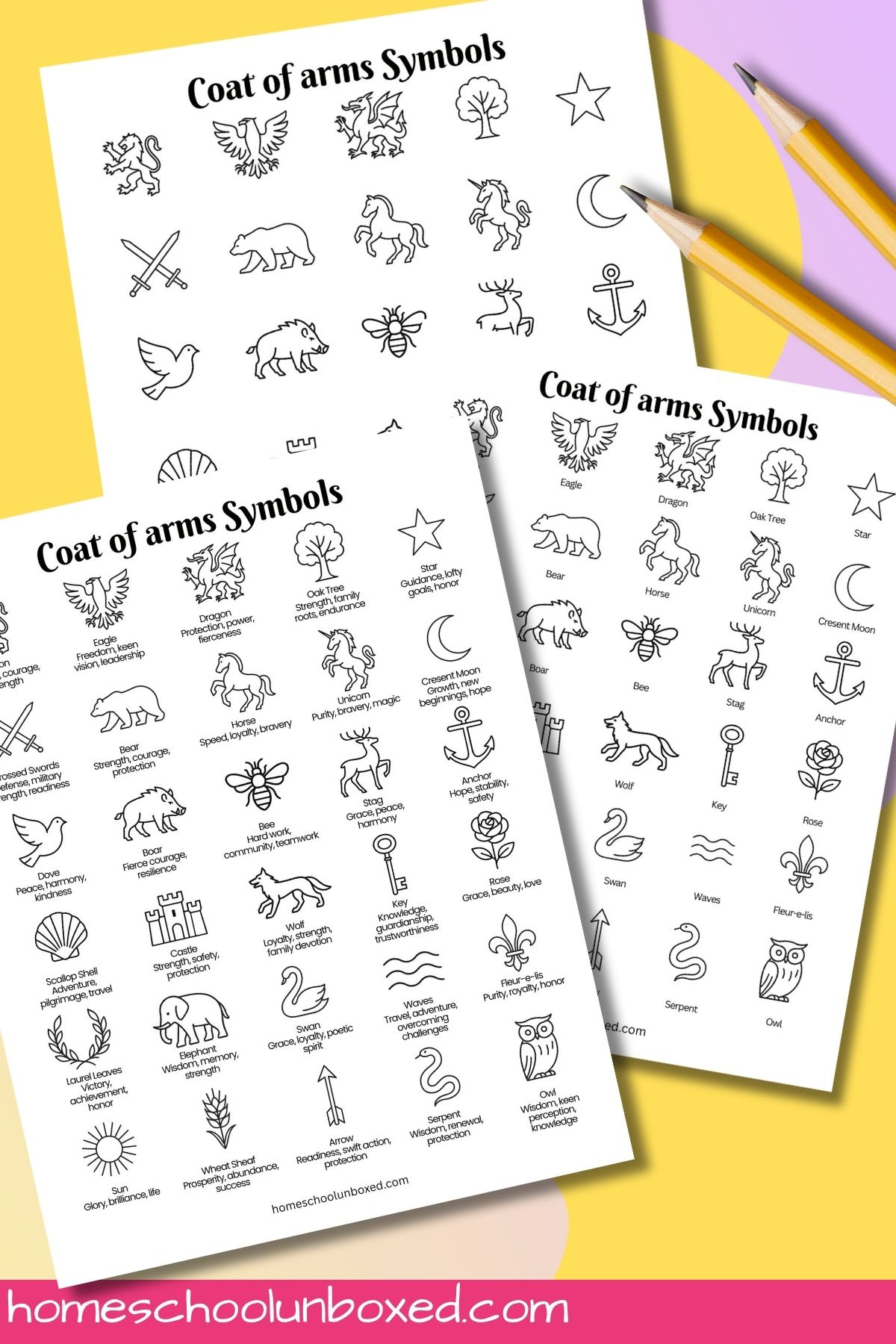 Coat Of Arms Symbols And Their Meanings (Free Printable) throughout Coat of Arms Symbols Printable