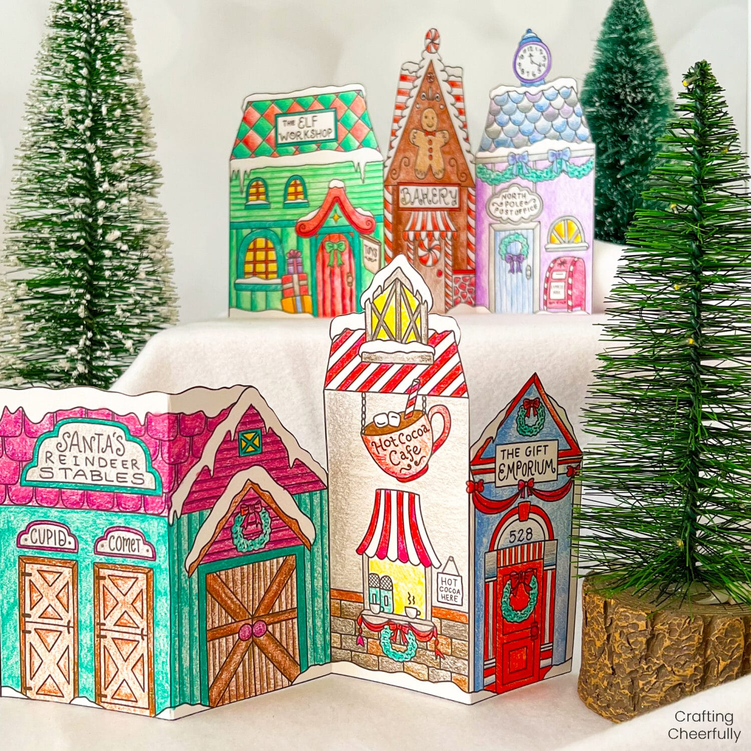 Color-Your-Own Christmas Village - Free Printable Coloring Pages intended for Printable Diy Christmas Village Houses Template