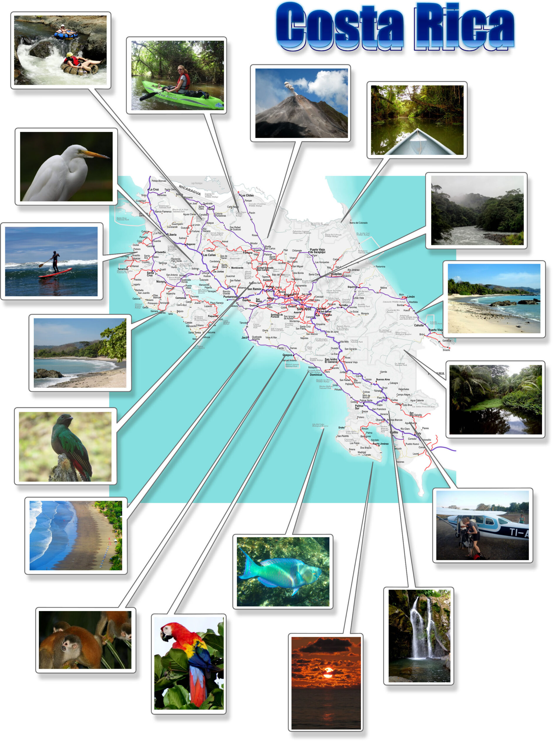 Costa Rica- Free Printable Map Download regarding Printable Map of Costa Rica
