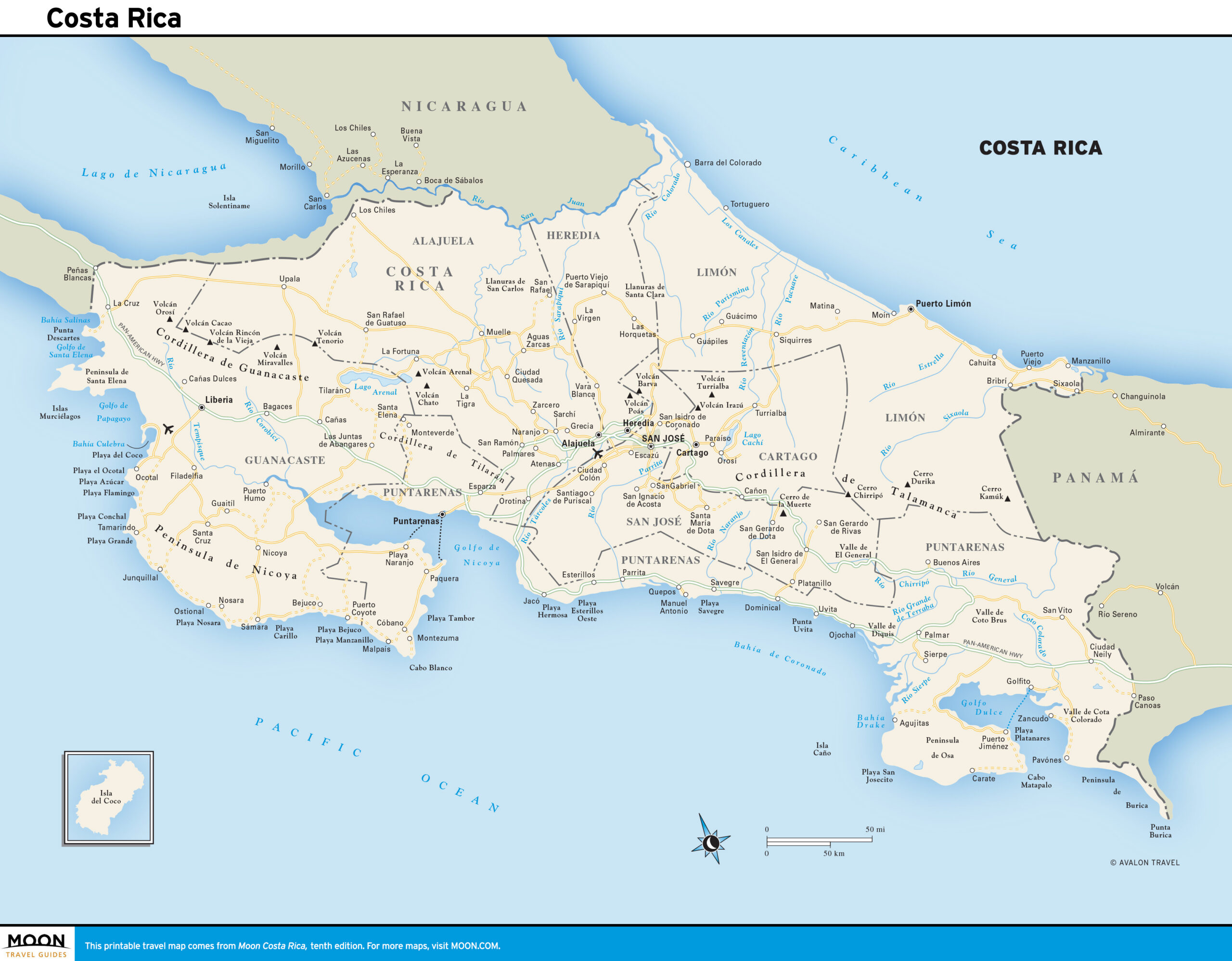Costa Rica | Moon Travel Guides with regard to Printable Map of Costa Rica