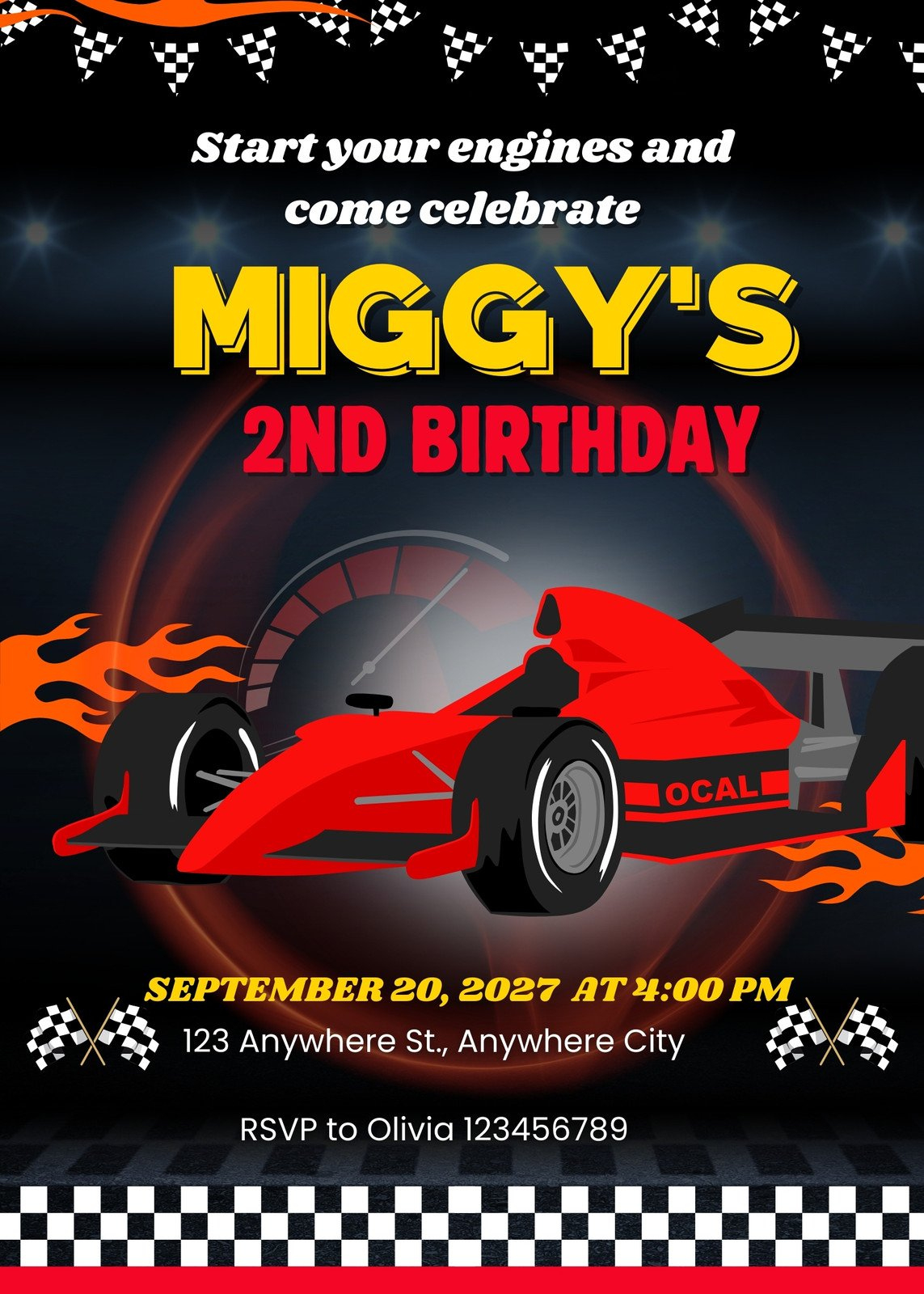 Customize 58+ Car Birthday Invitations Templates Online - Canva within Printable Race Car Birthday Invitation Template Free