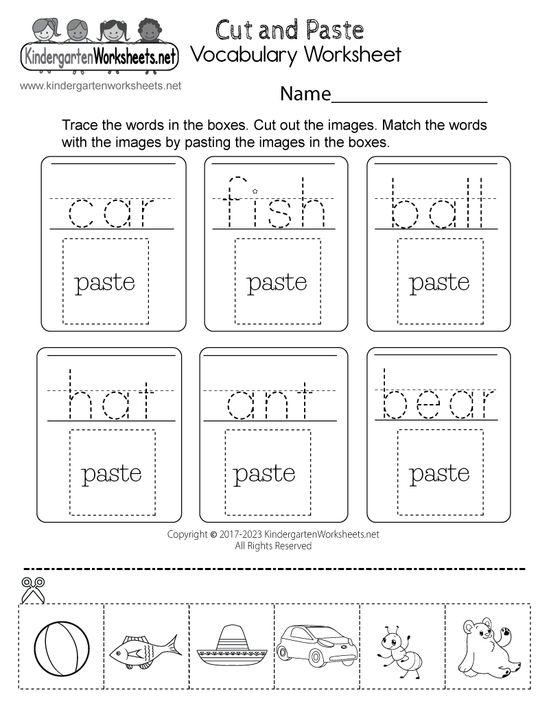 Cut-And-Paste Vocabulary Worksheet - Free Printable, Digital, & Pdf pertaining to Cut And Paste Free Printables