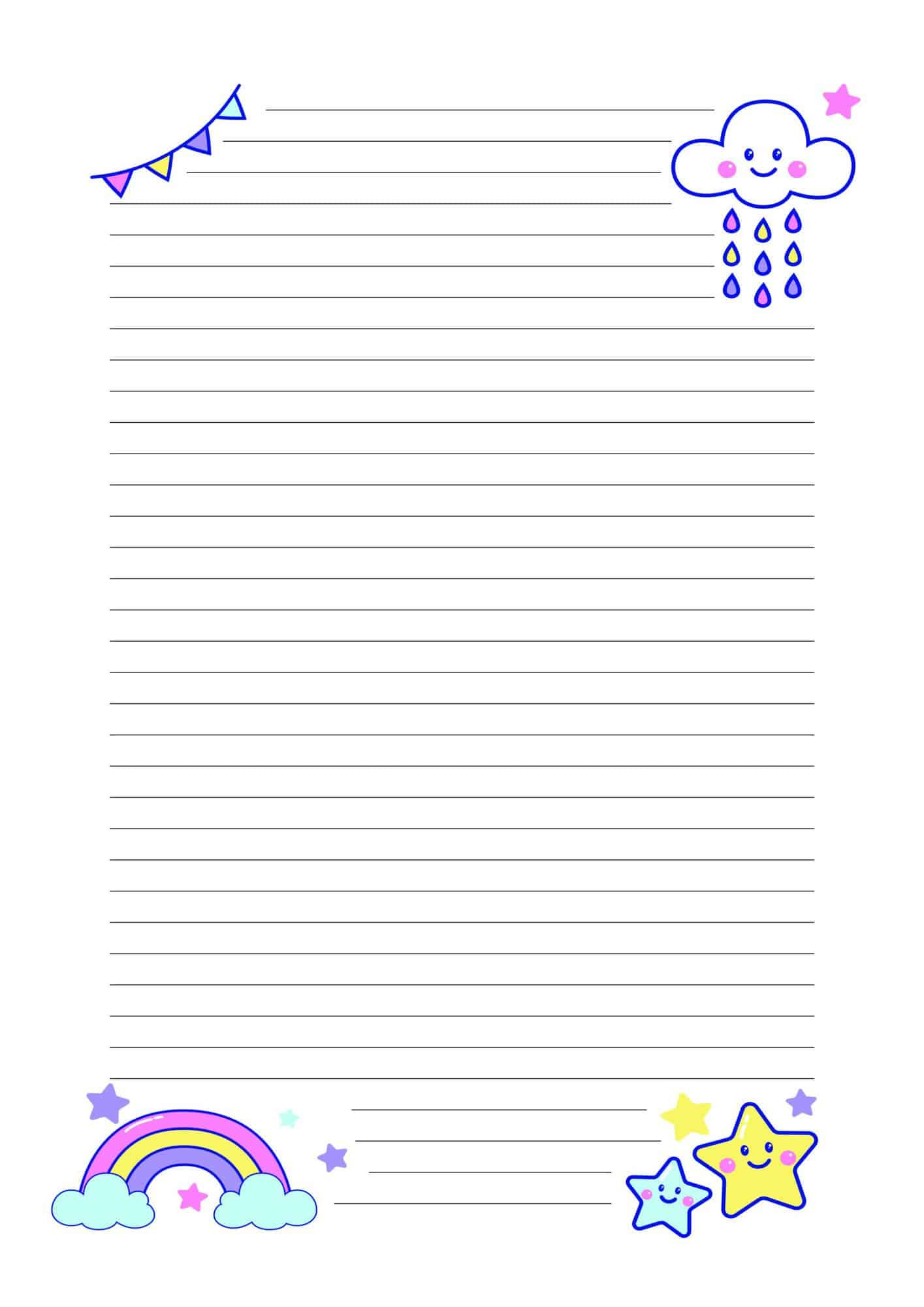Cute Lined Paper Printable (13 Free Designs) | The Pink Craft Box intended for Cute Printable Notebook Paper