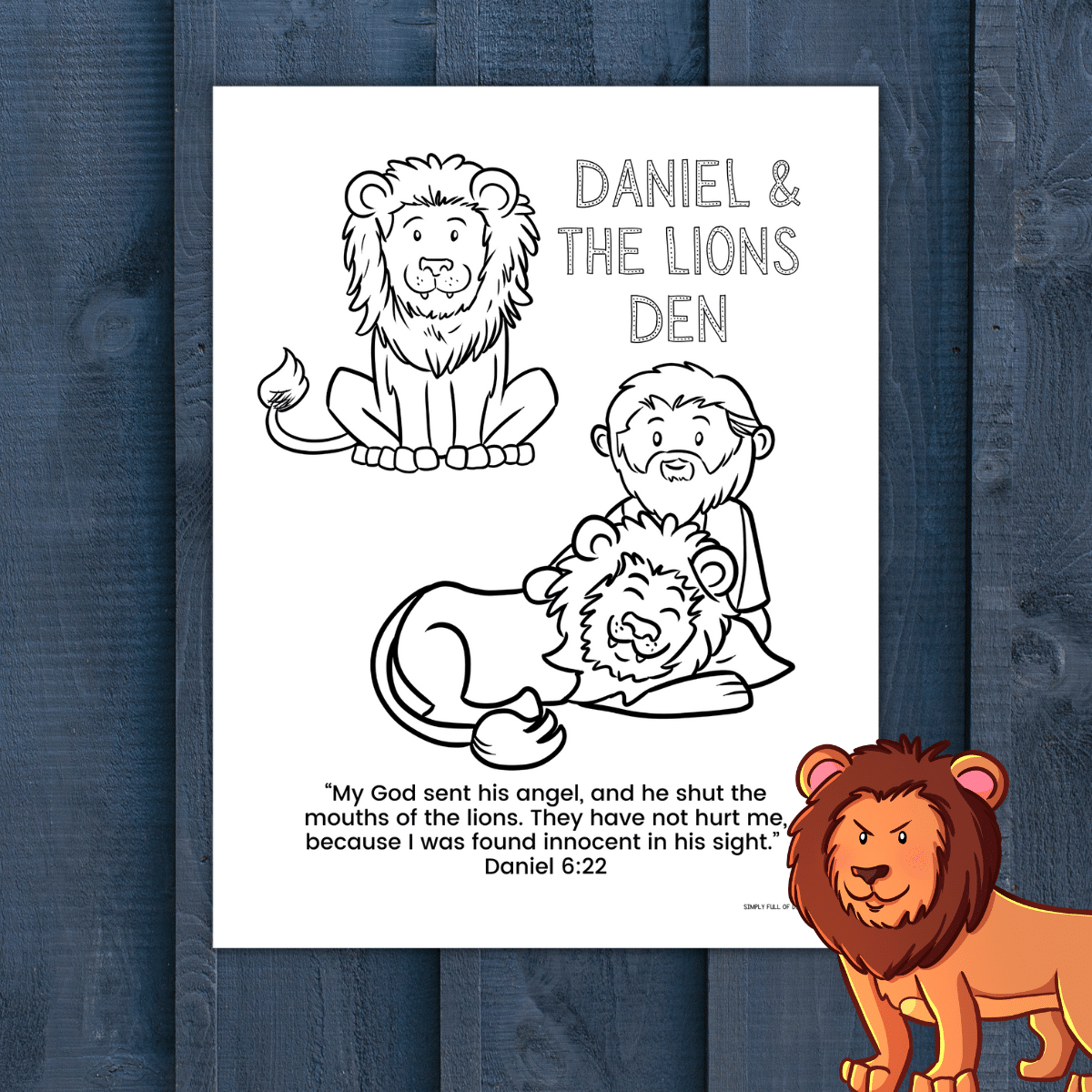 Daniel And The Lions Den Coloring Page (Free Printable) - Simply in Daniel and the Lions Den Free Printables