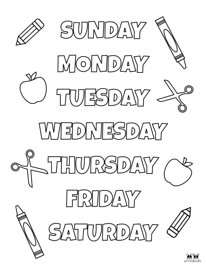 Days Of The Week Worksheets & Printables - 50 Free Pages | Printabulls with regard to Days Of The Week Free Printables