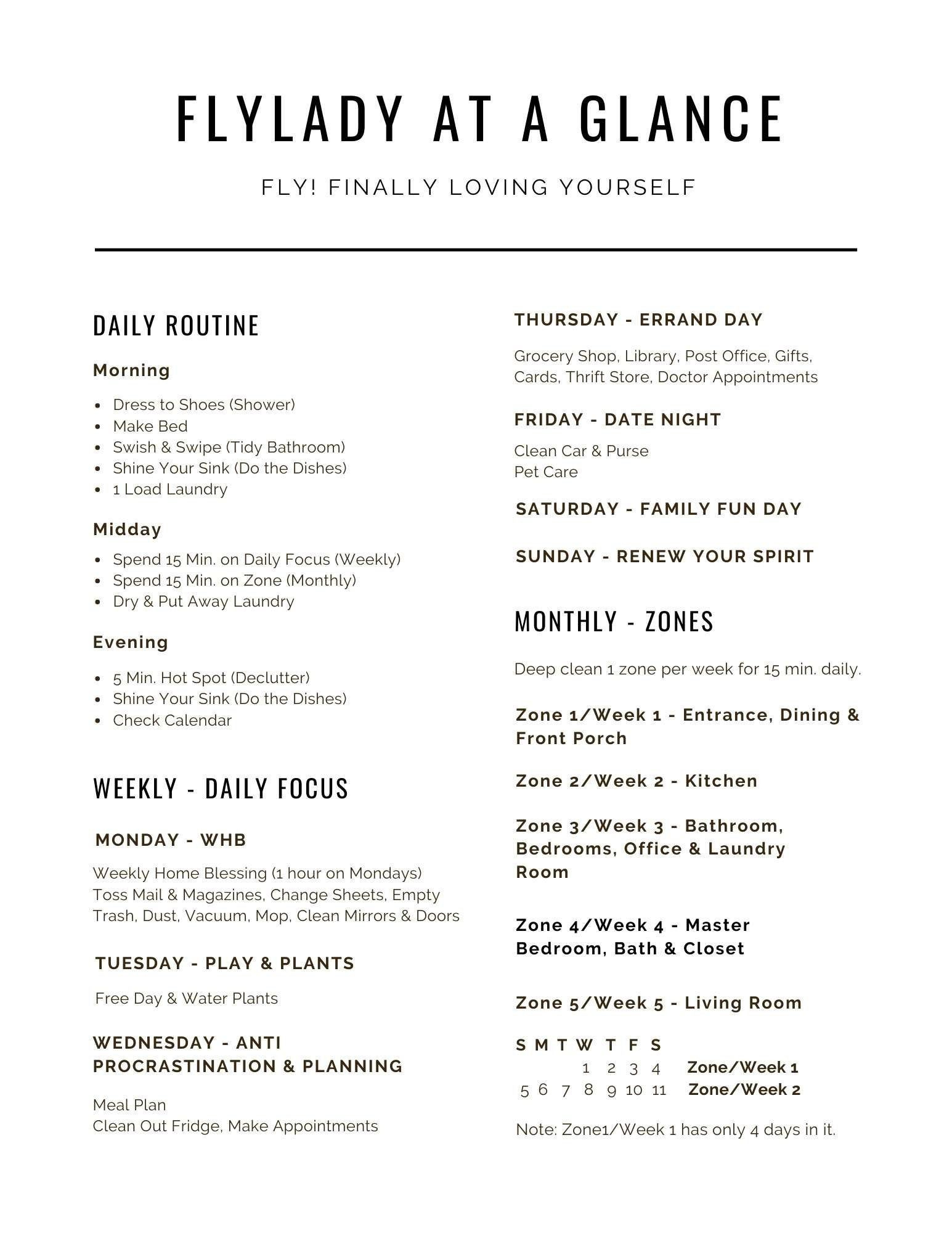 Discover 9 Flylady And Fly Lady Cleaning Ideas | Control Journal for Free Printable Flylady Daily Routine