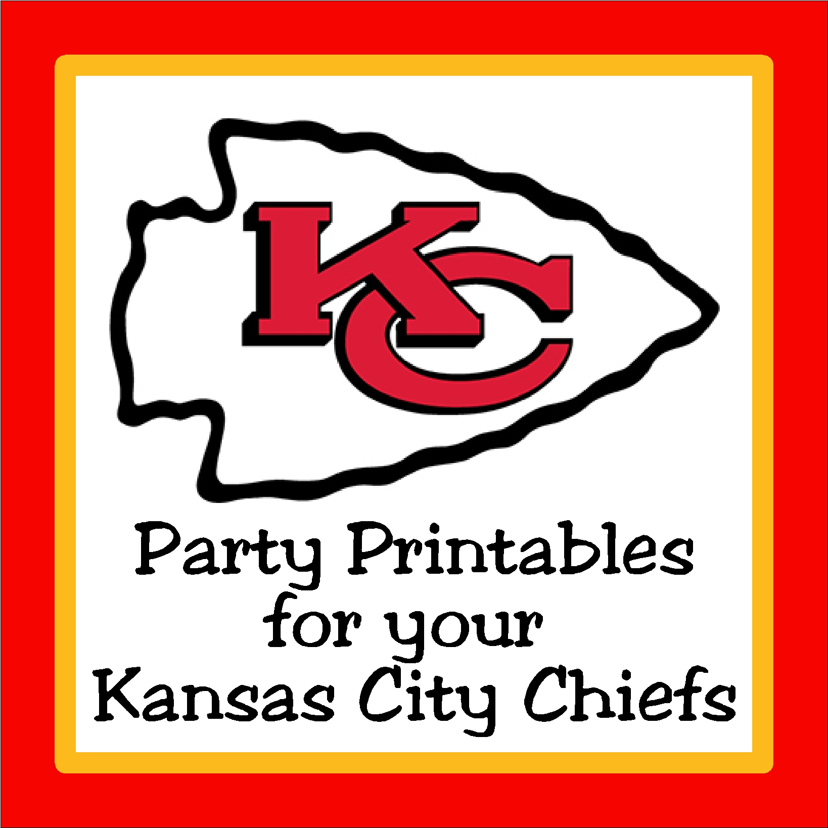 Diy Party Mom: 12 Kansas City Chiefs Party Printables From Etsy for Kansas City Chiefs Free Printables