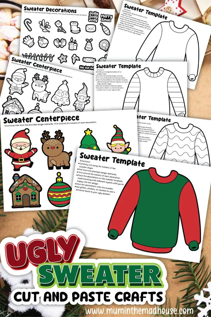 Diy Ugly Sweater Craft For Kids With Free Printables within Free Printable Ugly Sweater Template