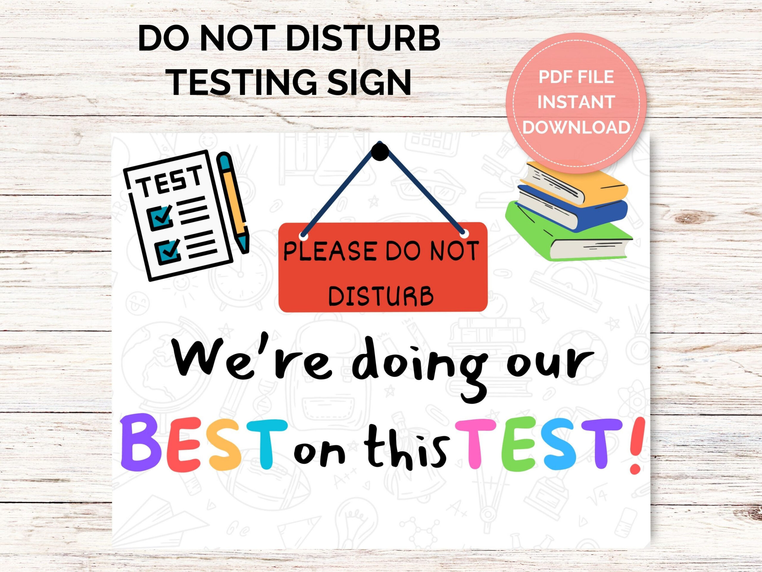 Do Not Disturb Testing Sign, Testing Do Not Disturb Door Sign, Printable Do Not Disturb Sign, Testing In Progress Door Sign with Testing Do Not Disturb Sign Printable Free