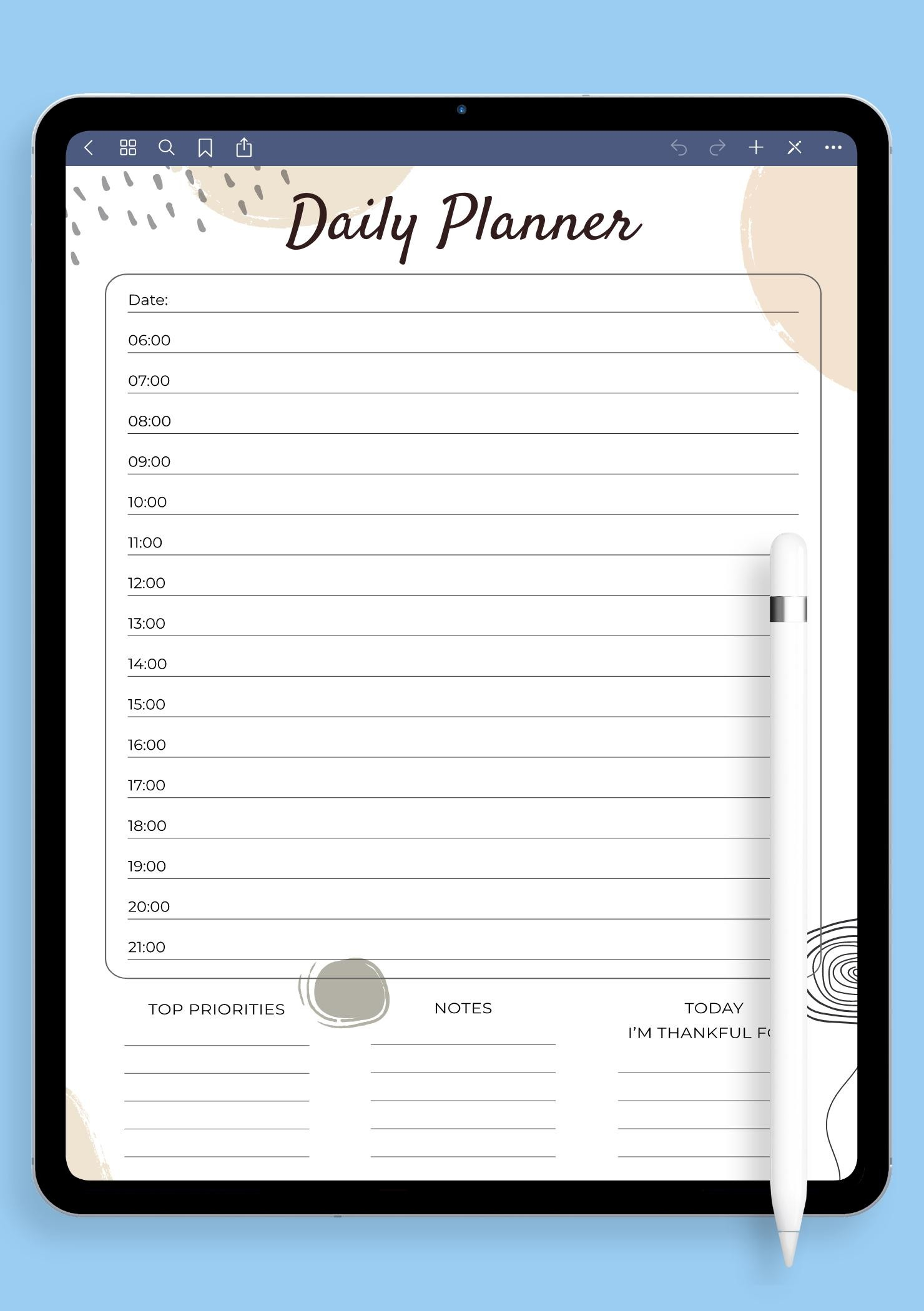 Download Printable Daily Planner With Time Slots Template Pdf for Printable Daily Planner with Time Slots